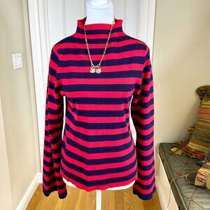 Anthropologie Sweater Red Navy Stripe Pilcro (L)